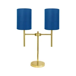 Tischlampen|Schlafzimmer Lampen*Giovanni Battista Nachttischleuchte 2-flammig E27 61,5 cm Stoff Messing