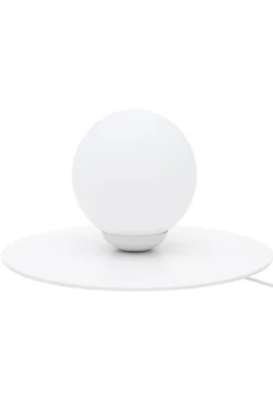 Wohnzimmerlampen|Metall Lampen*Belis Nachttischleuchte Glaskugel blendarm E27 15 cm in Weiß