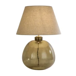 Searchlight Nachttischleuchte Glassockel Stoffschirm E27 56,5 cm< Wohnzimmerlampen|Glaslampen