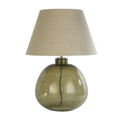 Searchlight Nachttischleuchte Glassockel Stoffschirm E27 56,5 cm< Wohnzimmerlampen|Glaslampen