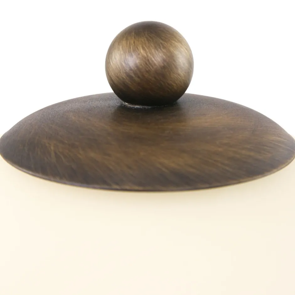 Tischlampen|Schlafzimmer Lampen*Steinhauer Nachttischleuchte Metall Glas in Bronze Creme E27 45 cm