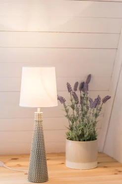 By Rydéns Nachttischleuchte Stoff Metall E27 56,5 cm in Silber Weiß< Wohnzimmerlampen|Schlafzimmer Lampen