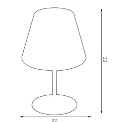 Luminex Nachttischleuchte Stoff Metall H:33 cm E27 in Weiß Gold< Tischlampen|Schlafzimmer Lampen