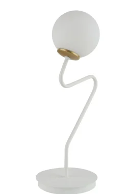 Sigma Nachttischleuchte Weiß Gold Metall Glas blendarm 42 cm< Tischlampen|Kugellampen