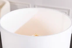 Invicta Interior Nachttischleuchte Weiß Natur Stoff Holz 45 cm gemütlich< Tischlampen|Schlafzimmer Lampen