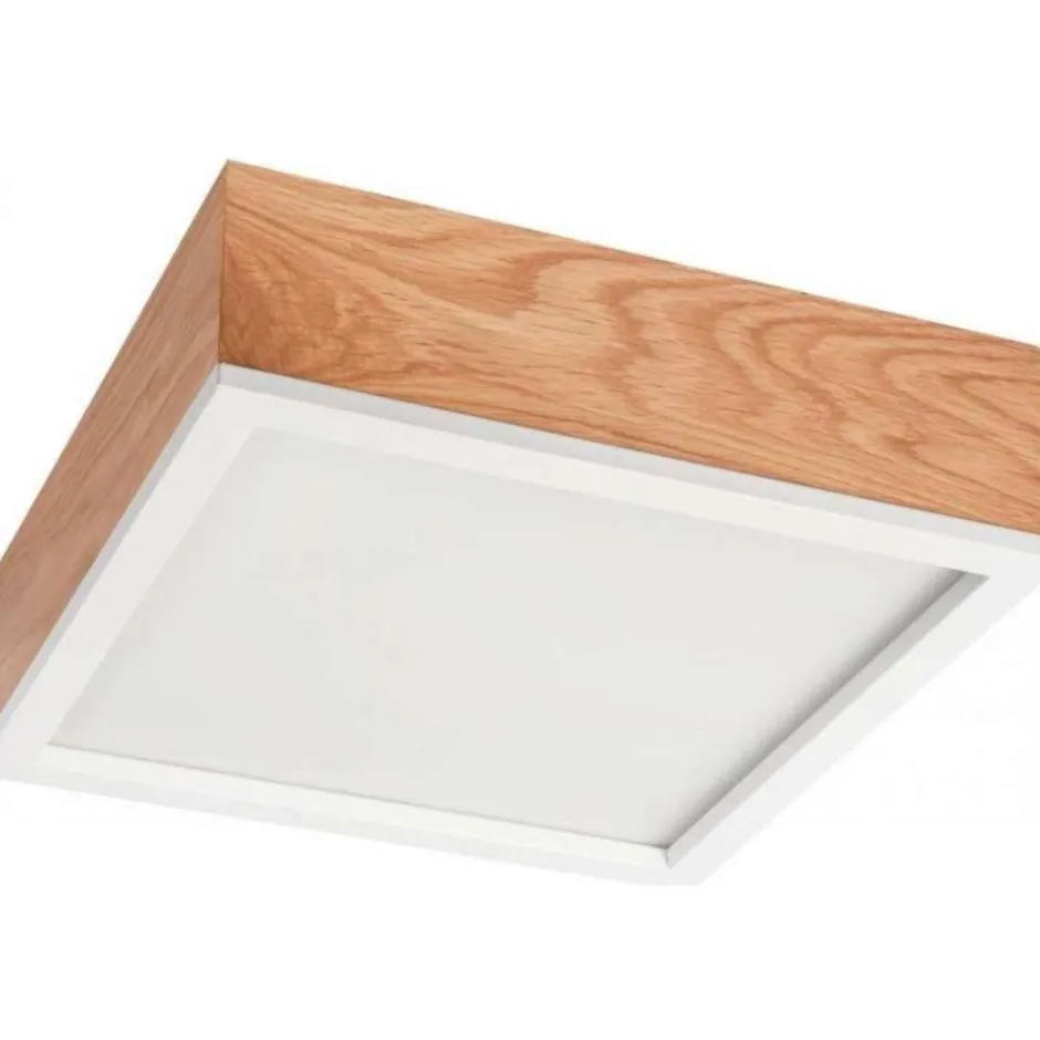 Wohnzimmerlampen|Glaslampen*Lamkur Natürliche Deckenlampe Eiche Glas L:31 cm E27 2-flmg