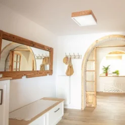 Wohnzimmerlampen|Glaslampen*Lamkur Natürliche Deckenlampe Eiche Glas L:31 cm E27 2-flmg