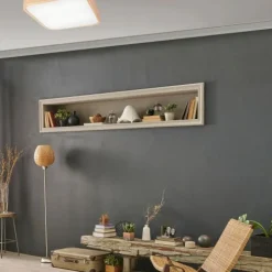 Lamkur Natürliche Deckenlampe Pinie Glas B:45 cm E27 4-flmg< Wohnzimmerlampen|Glaslampen