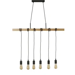 Searchlight Natürliche Hängelampe Holz E27 100 cm 6-flammig Vintage< Wohnzimmerlampen|Esszimmer Lampen