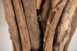 Bürolampen|Stofflampen*Invicta Interior Natürliche Stehlampe Schwarz Gold 151 cm Holz Baumwolle