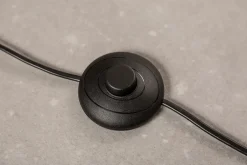 Bürolampen|Stofflampen*Invicta Interior Natürliche Stehlampe Schwarz Gold 151 cm Holz Baumwolle