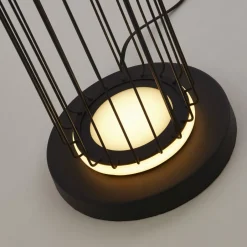 Searchlight Niedrige Stehlampe LED 117 cm Schwarz Weiß rund< Led Lampen|Bürolampen