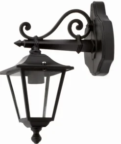 Rustikale Lampen|Rustikale Außenleuchten*Lido Nostalgische Außenlampe Schwarz IP44 Aluminium Rustikal
