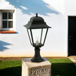 Rustikale Lampen|Wegeleuchten*Lido Nostalgische Wegeleuchte AILEAN Schwarz 62cm IP44 E27