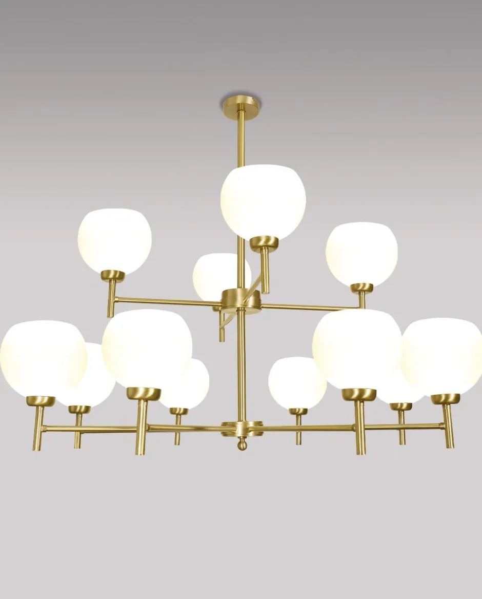 Deckenleuchten|Flurlampen*Giovanni Battista Opulente Deckenleuchte Messing Glas Esszimmer TRIVIA