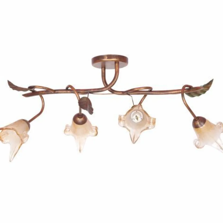 Lamkur Orange Deckenleuchte Metall 4-flmg Rustikal< Deckenleuchten|Rustikale Lampen