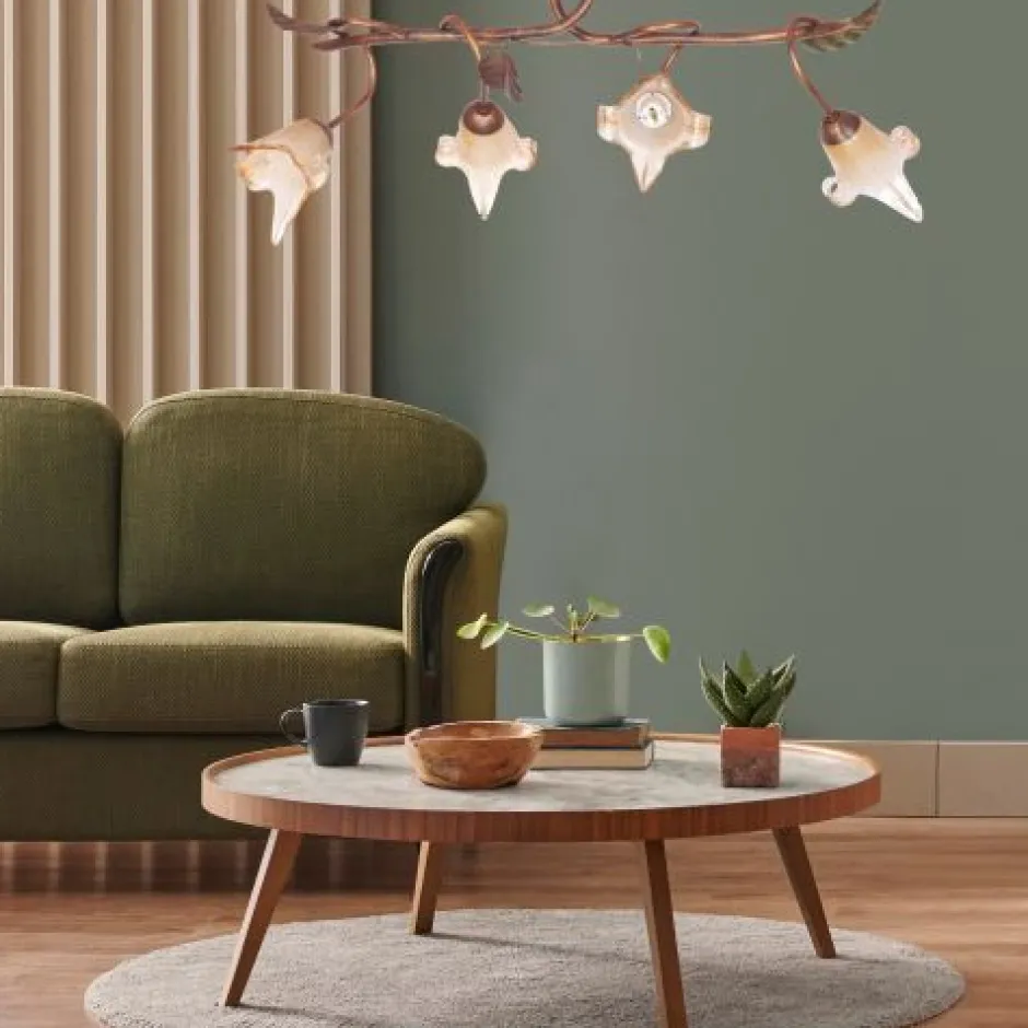 Lamkur Orange Deckenleuchte Metall 4-flmg Rustikal< Deckenleuchten|Rustikale Lampen