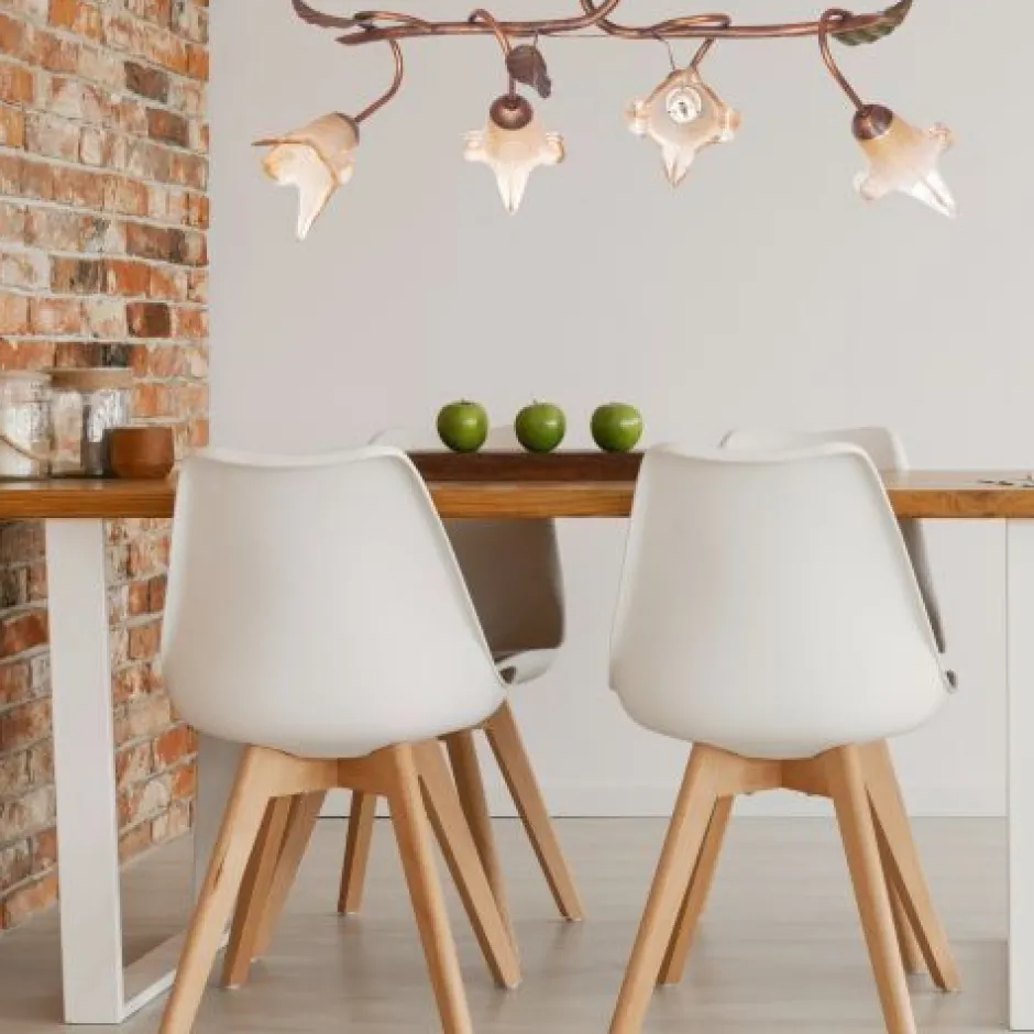 Lamkur Orange Deckenleuchte Metall 4-flmg Rustikal< Deckenleuchten|Rustikale Lampen