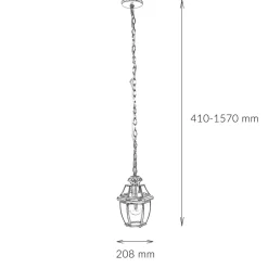 Elstead Outdoor Hängeleuchte Messing Glas Vintage Design E27< Metall Lampen|Messinglampen