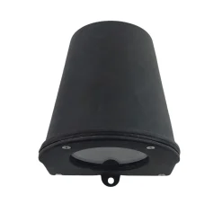 Außenwandleuchten|Industrie Lampen*Andromeda Outdoor Wandlampe Schwarz antik H: 10 cm Downlight Messing