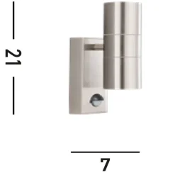 Metall Lampen|Fassadenstrahler*Searchlight Outdoor Wandlampe Up & Down Bewegungsmelder GU10 IP44