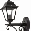 Lido Outdoor Wandlaterne SHELLINA Schwarz Aluminium E27 IP44< Außenwandleuchten|Rustikale Lampen