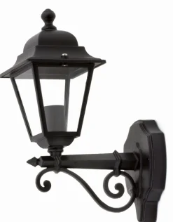 Lido Outdoor Wandlaterne SHELLINA Schwarz Aluminium E27 IP44< Außenwandleuchten|Rustikale Lampen