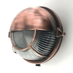 Andromeda Outdoor Wandleuchte Messing Glas E27 IP64 Ø 17,5 cm in Kupfer< Außenwandleuchten|Feuchtraumleuchten