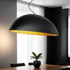 Esszimmer Lampen|Wohnzimmerlampen*Nowodvorski Ovale Pendelleuchte Schwarz Gold L:117cm groß