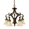 Rustikale Lampen|Designerlampen*Elstead Pendellampe ANABELL 1 Creme 5 Schirme Landhaus