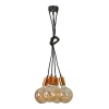Emibig Pendellampe Kupfer Schwarz Retro Design 4x E27< Hängelampen|Esszimmer Lampen