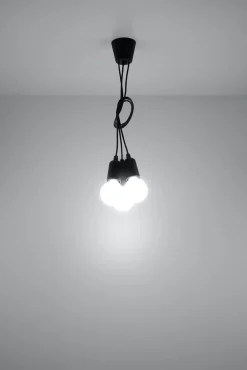 Hängelampen|Esszimmer Lampen*Sollux Pendellampe Retro Schwarz verstellbar bis 90 cm NESSA