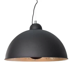 Hängelampen|Esszimmer Lampen*Invicta Interior Pendellampe rund Ø55cm Retro Schwarz Silber