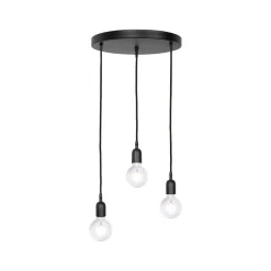 Bürolampen|Lampen Aus Aller Welt*Giovanni Battista Pendelleuchte Ø 40 cm 3-flammig E27 Schwarz matt verstellbar