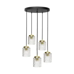 Hängelampen|Bürolampen*Giovanni Battista Pendelleuchte Ø 45 cm Messing Eisen Glas E27 verstellbar