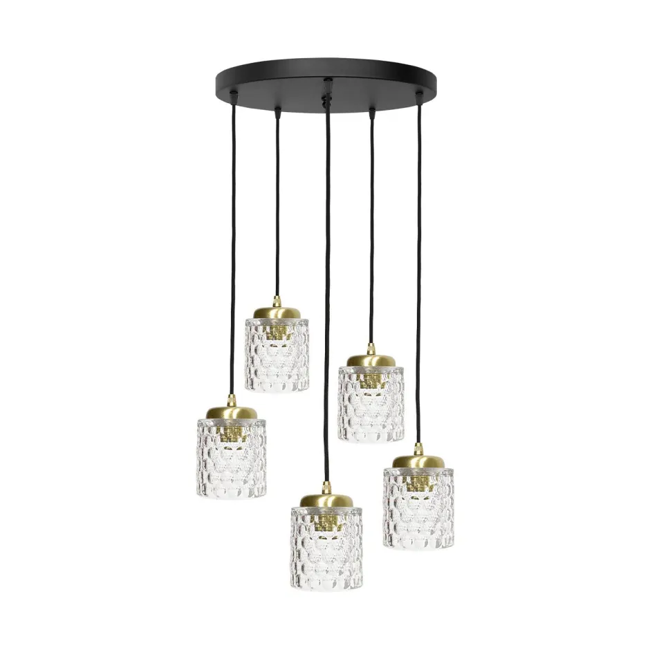 Hängelampen|Bürolampen*Giovanni Battista Pendelleuchte Ø 45 cm Messing Eisen Glas E27 verstellbar