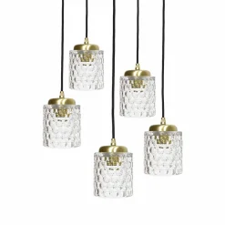 Hängelampen|Bürolampen*Giovanni Battista Pendelleuchte Ø 45 cm Messing Eisen Glas E27 verstellbar