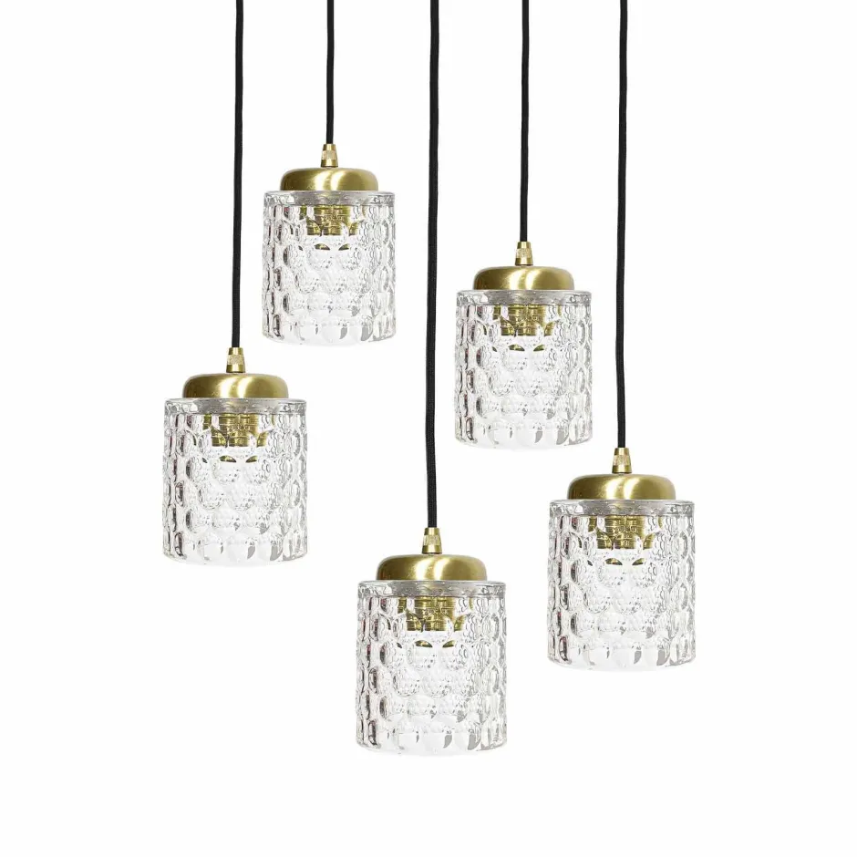 Hängelampen|Bürolampen*Giovanni Battista Pendelleuchte Ø 45 cm Messing Eisen Glas E27 verstellbar