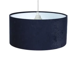 BPS Koncept Pendelleuchte AIMEE Dunkelblau Weiß Retro rund< Hängelampen|Esszimmer Lampen