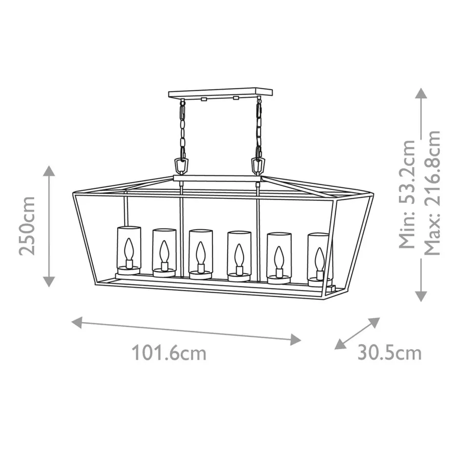 Elstead Pendelleuchte außen 101,6 cm lang E14 IP44 Schwarz Vintage< Metall Lampen|Vintage Lampen