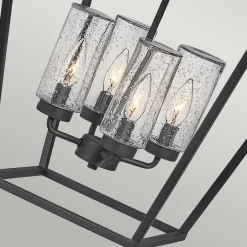 Metall Lampen|Vintage Lampen*Elstead Pendelleuchte außen Aluminium Glas E14 IP44 Schwarz Vintage