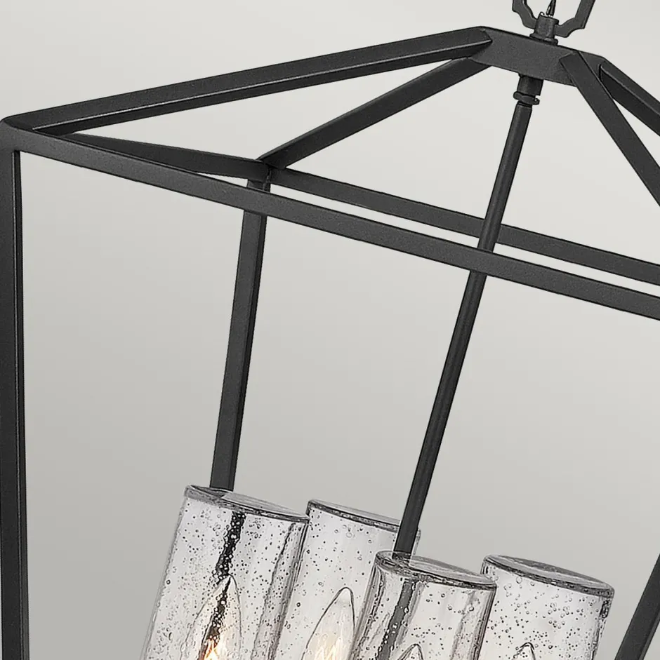 Metall Lampen|Vintage Lampen*Elstead Pendelleuchte außen Aluminium Glas E14 IP44 Schwarz Vintage