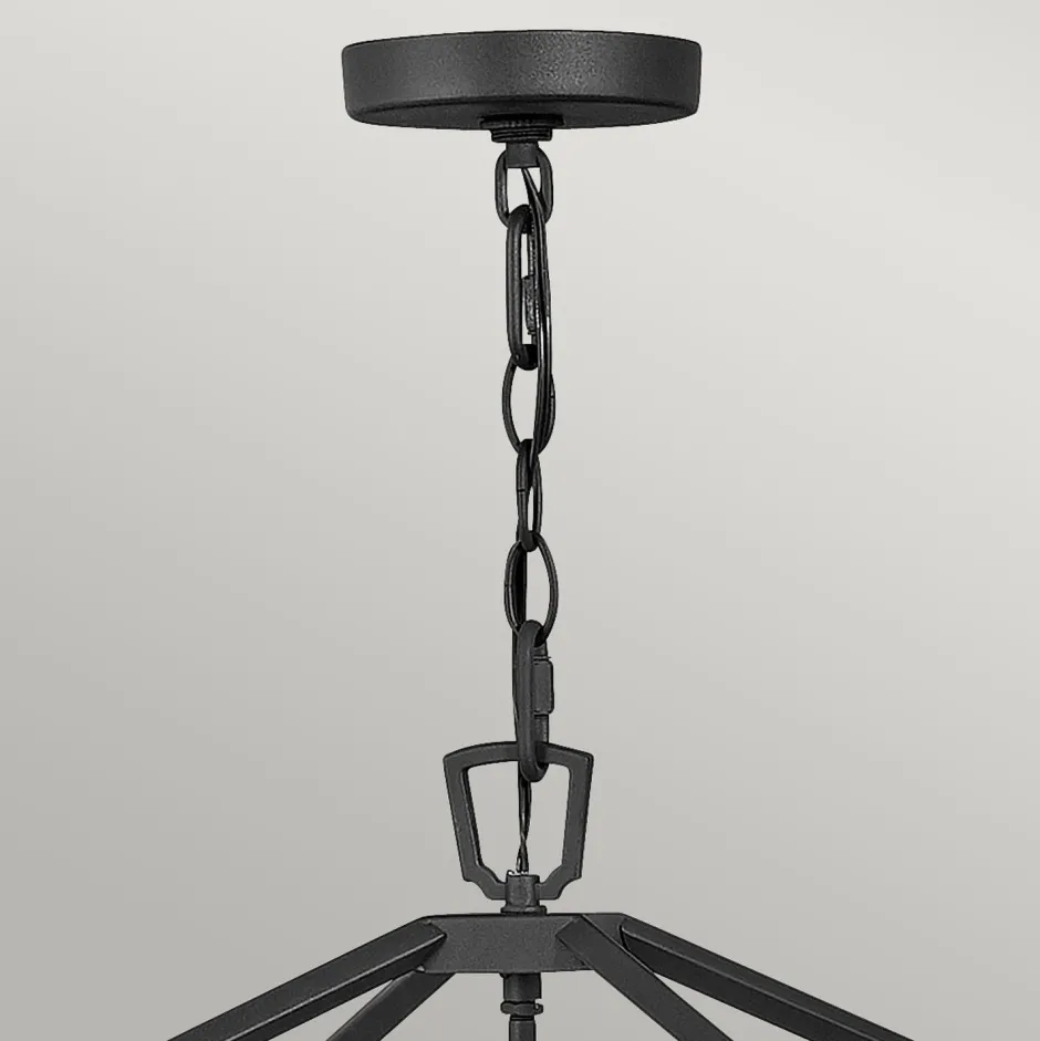 Metall Lampen|Vintage Lampen*Elstead Pendelleuchte außen Aluminium Glas E14 IP44 Schwarz Vintage