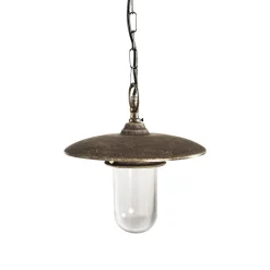 Außenleuchten Antik|Gartenlaternen*Giovanni Battista Pendelleuchte außen IP44 Messing Glas E27 Ø 25 cm