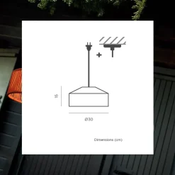 Newgarden Pendelleuchte außen IP54 Seil Lampenschirm E27 Ø 30 cm Grün< Metall Lampen|Hängeleuchten Außen