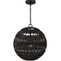 Elstead Pendelleuchte außen Korbschirm E27 IP44 in Bronze dunkel< Metall Lampen|Rustikale Lampen