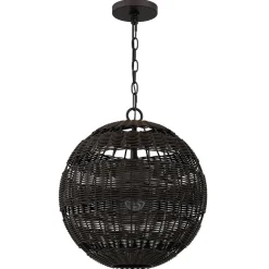 Elstead Pendelleuchte außen Korbschirm E27 IP44 in Bronze dunkel< Metall Lampen|Rustikale Lampen