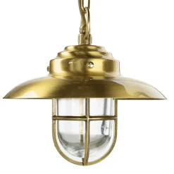 Metall Lampen|Messinglampen*Lido Pendelleuchte Außen Messing Glas Terrasse Ø23cm