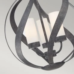 Elstead Pendelleuchte außen Metall Glas 3x E14 IP44 Ø 41 cm< Kugellampen|Rustikale Lampen