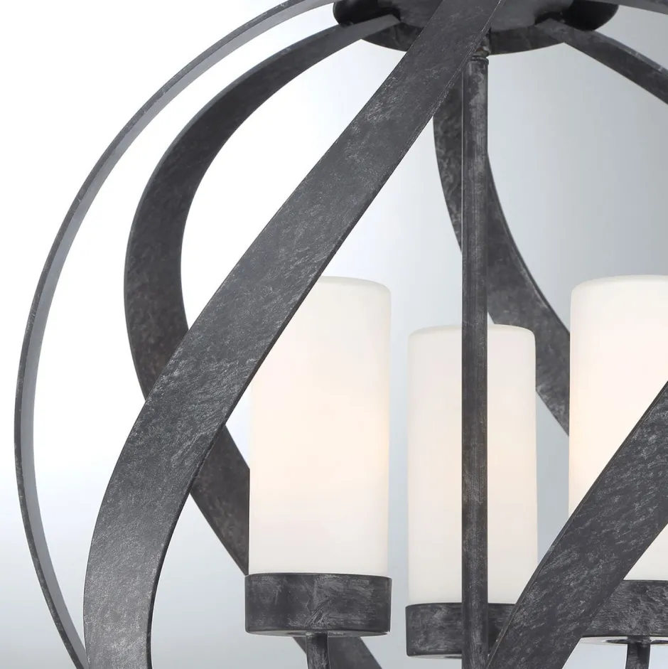 Elstead Pendelleuchte außen Metall Glas 3x E14 IP44 Ø 41 cm< Kugellampen|Rustikale Lampen